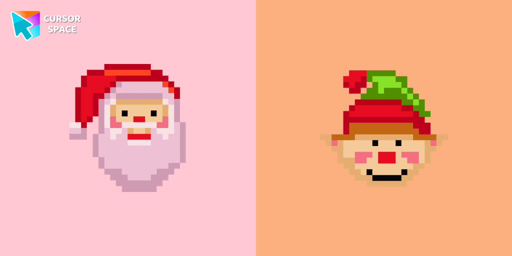Santa Claus Pixel cursor cursor pack
